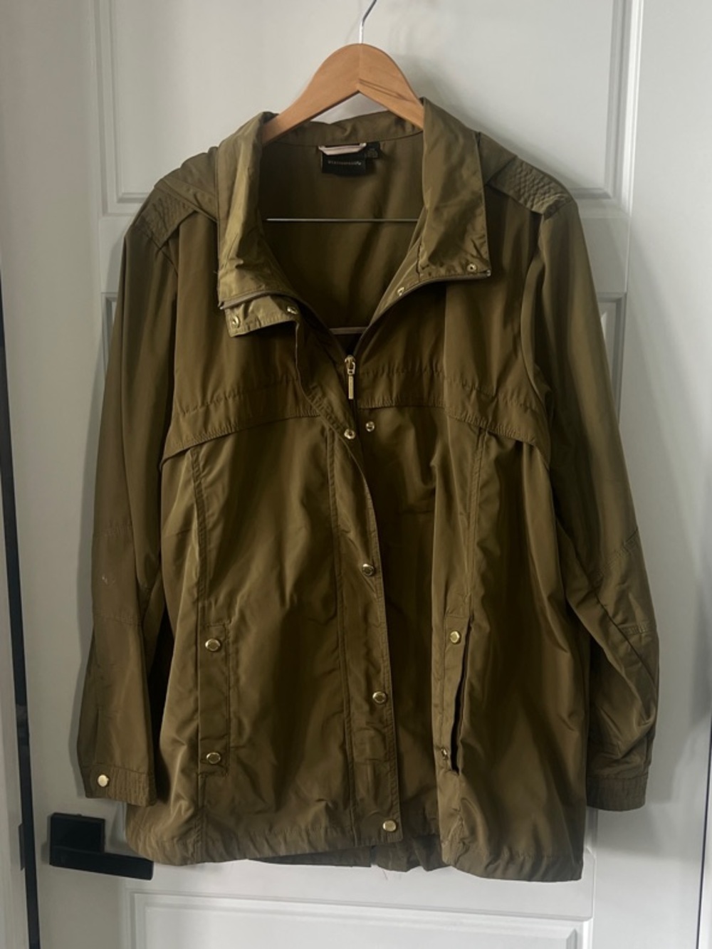 Weatherproof Olive Green Rain Utility Anorak Jacket with Hood